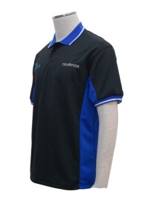 P164度身訂做polo恤 印製LOGO polo shirt 設計 扁機撞色 1間 polo恤來版訂造      黑色